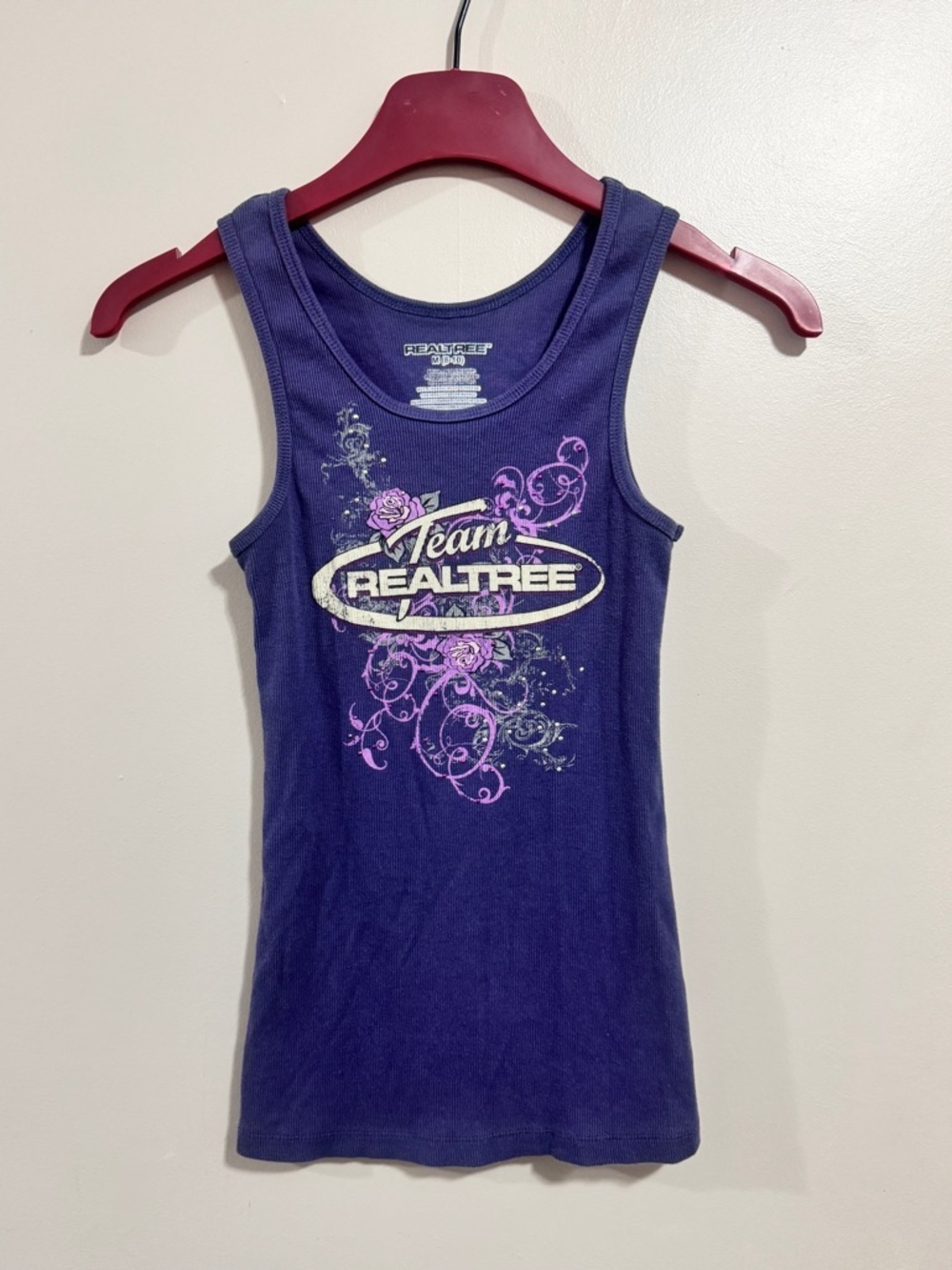 Purple Realtree Tank Top With Rhinestone Size Medium
